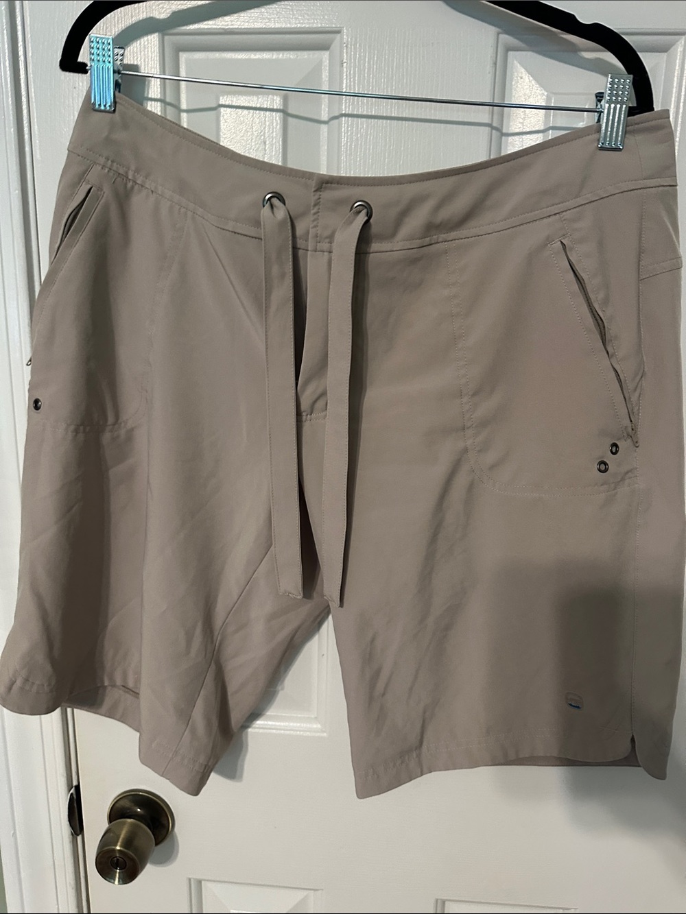 Free Country Light Beige Active Drawstring Shorts